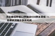 河北廊坊昨增12例确诊534例无症状 → 无症状到确诊多长时间