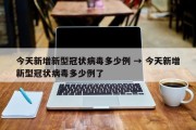 今天新增新型冠状病毒多少例 → 今天新增新型冠状病毒多少例了